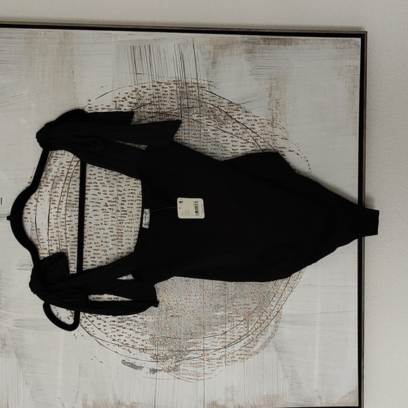 New FREE PEOPLE Black Tie Strap Bodysuit Size S - Picture 6 of 16